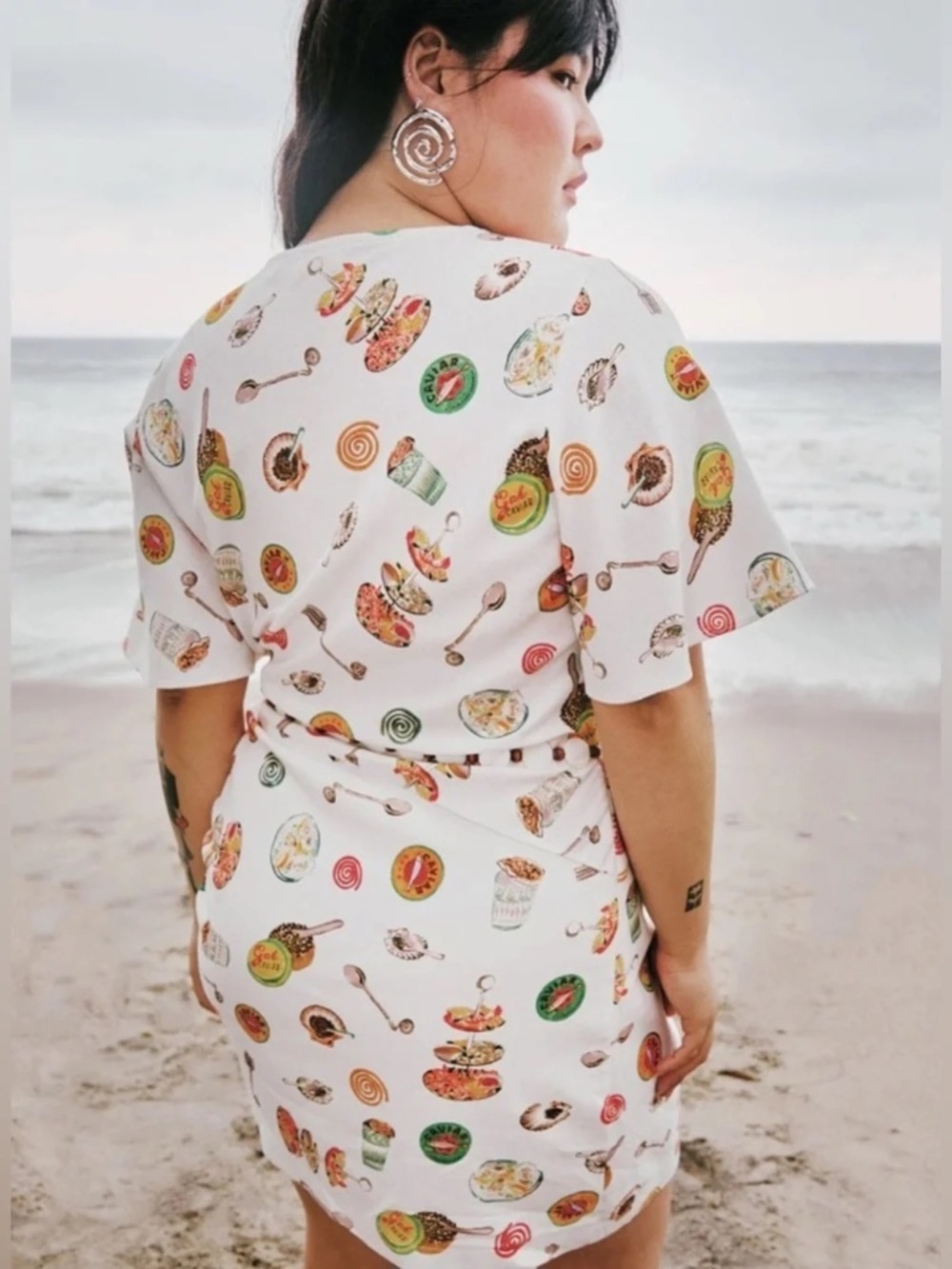 NWT Lisa Says Gah Belle Linen Caviar Dreams Short Sleeve Mini Dress - Picture 8 of 9